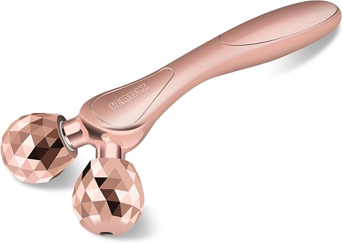 3D Facial Massager Rollers Lifting Massager, Skin Care Face Body Massager Firming Tools for Body Relaxation Massage, Kneading, Body Slimming and V-Shaped Face Lift, Anti-Wrinkle (Glossy Rose Gold)