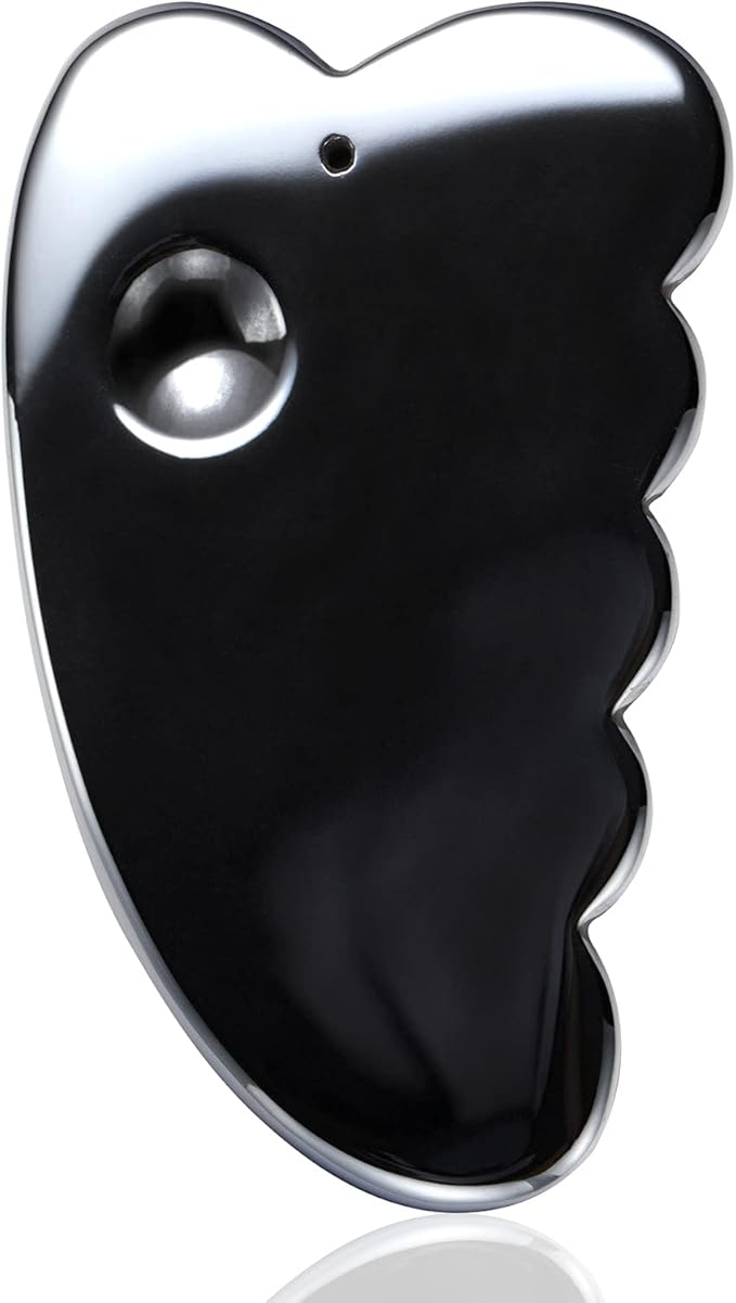 HOTACE Terahertz Energy Stone Gua Sha Scraper Tools Lymphatic Drainage Massager Facial Beauty Tools-Horn Shape