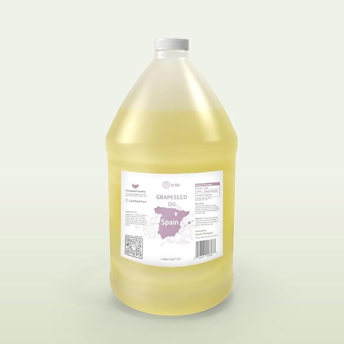 Grapeseed Oil - Pure Grapeseed oil for Skin - 100% Pure Carrier Oil for Hair, Face, and Skin - Direct from EIR Oils in the Beautiful Spanish Countryside (1 Gallon)