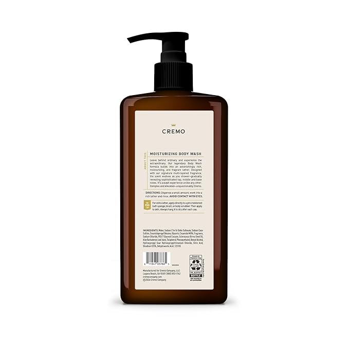 Cremo Rich-Lathering Italian Bergamot Body Wash for Men, Notes of Italian Bergamot, Neroli Blossom, and Fresh Vetiver, 32 Fl Oz