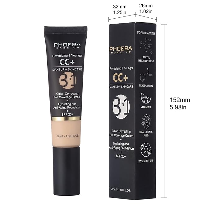 MAEPEOR Full Coverage Foundation 6 Colors Mattle Oil-Control Buff Beige)
