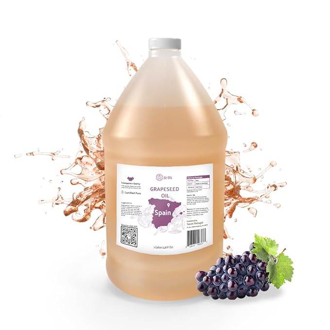 Grapeseed Oil - Pure Grapeseed oil for Skin - 100% Pure Carrier Oil for Hair, Face, and Skin - Direct from EIR Oils in the Beautiful Spanish Countryside (4 Gallons)