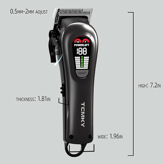 Hair Clippers for Men Professional Hair Trimmer for Men Cordless&Corded Barber Clippers for Hair Cutting & Grooming.Rechargeable Hair Trimmer Kit for Household(Silvery)