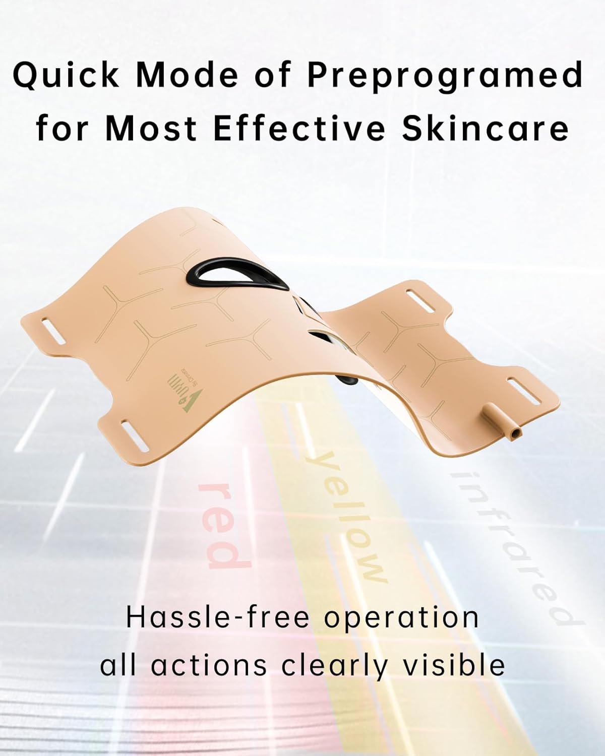 Infrared Red Light Therapy Mask: High Power Facial Skincare Device for Glowing Skin – Ultra-Thin 1.8mm 4.6oz, 830nm 633nm 590nm, Red Light Therapy for face Luxury Gift- Golden Windmill