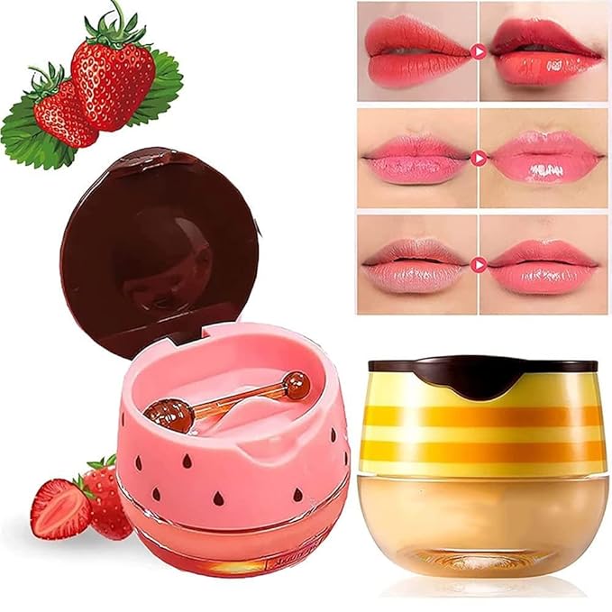 2PCS Honey Balm & Strawberry Lip Aging