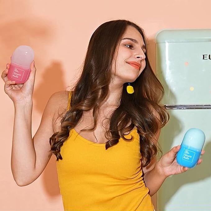 Cube Ice Roller for Face, Ice Facial Roller for Eyes Neck Naturally Tone and Tighten Skin, De-puff Eye Bags, Add a Healthy Glow Cryotherapy Enhance Skin Elasticity (sky blue)