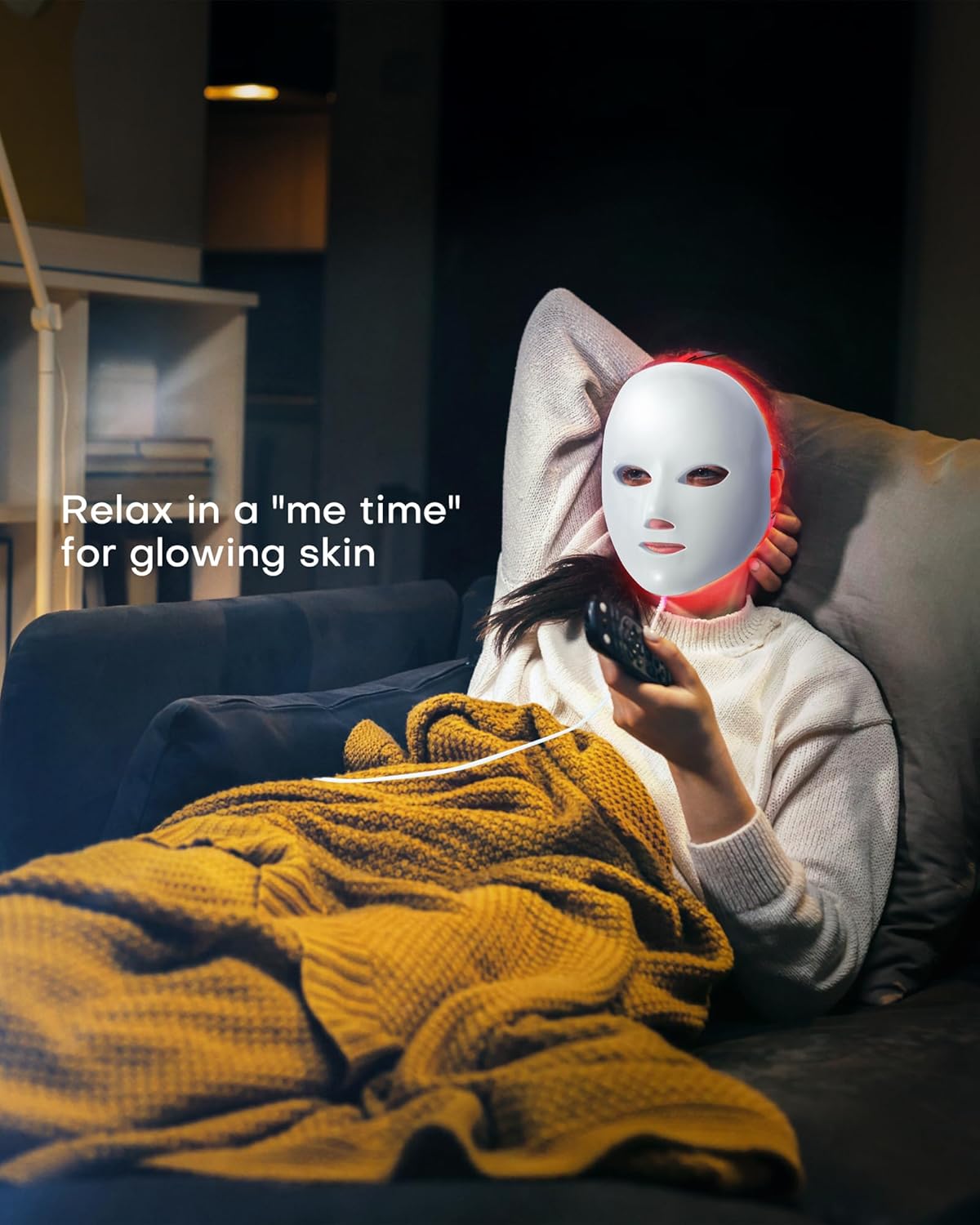 NEWKEY Red Light Therapy Mask for Face,7 Colors LED Face Mask Light Therapy, At-Home Photon Skin Care Beauty Mask for Anti Wrinkles Acne Reduction