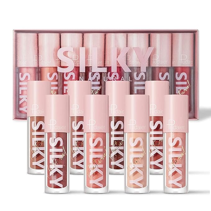 MAEPEOR Shiny Glossy Lipgloss Set 8PCS Non-Sticky Moisturizing Glossy
