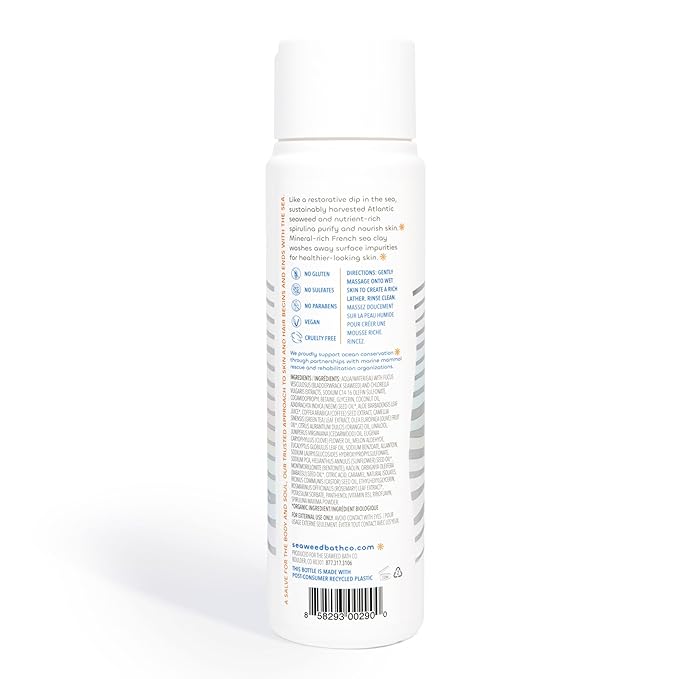 Seaweed Bath Co. Detox Body Wash, Orange Cedar Scent, 12 Ounce (Pack of 2), Shower Gel for Men & Women, Vegan, Paraben Free, Sulfate Free, Cruelty Free