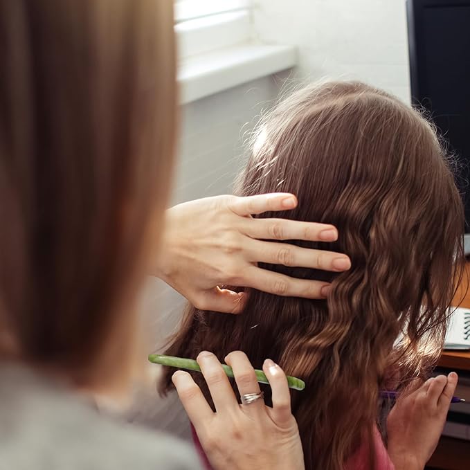 Geiserailie 2 Pieces Jade Combs Massage Stone Hair Gua Sha Scraping Scalp Comb Facial Massage Tool Multifunctional Handheld Head Tools Head Caring Therapy Mother's Day Gift(Stylish Style)