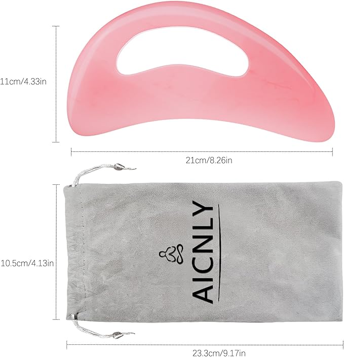 AICNLY Large Gua Sha Massage Tool, Lymphatic Drainage Massager, Muscle Scraping Massage Tools, Body Sculpting Anti Cellulite Tools for Man and Women (Pink)