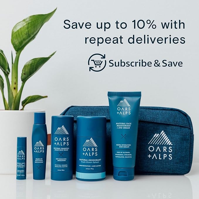 Oars + Alps Men's Moisturizing Body and Face Wash, Skin Care Infused with Vitamin E and Antioxidants, Sulfate Free, Alpine Tea Tree, 2 Pack