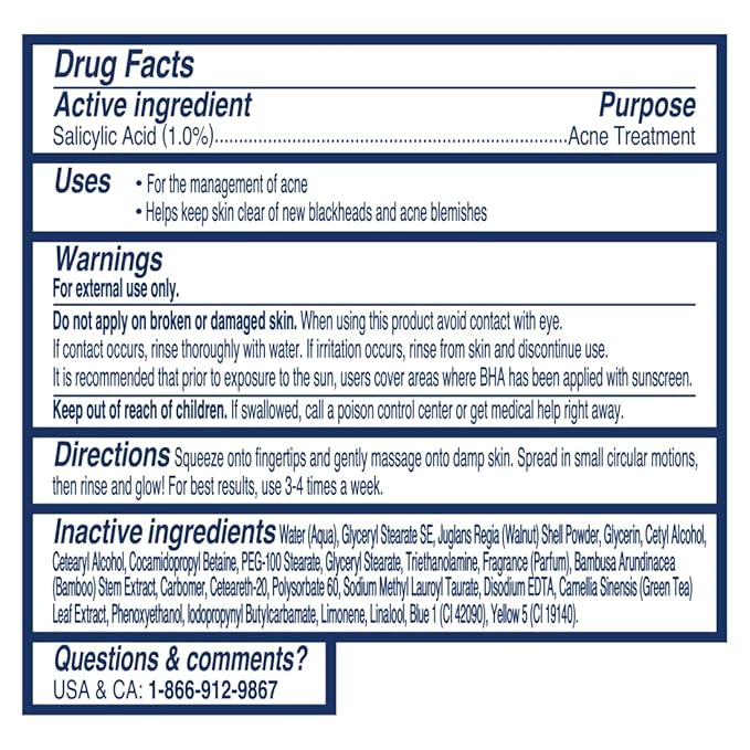 St. Ives Blackhead Clearing Face Scrub, Clears Blackheads & Unclogs Pores, Green Tea & Bamboo, Salicylic Acid Acne Treatment Facial Scrub, Moderate Exfoliator with Natural Exfoliants 6 oz, 6 Pack