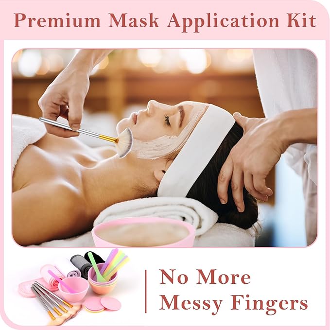 37 PCS Fluffy Fan Brushes for Facials Esthetician Supplies for Facials Set 4 Fluffy Brushes 10 Face Mask Applicator 4 Silicone Facial Bowls 4 Spa Headbands 15 Compressed Facial Sponges