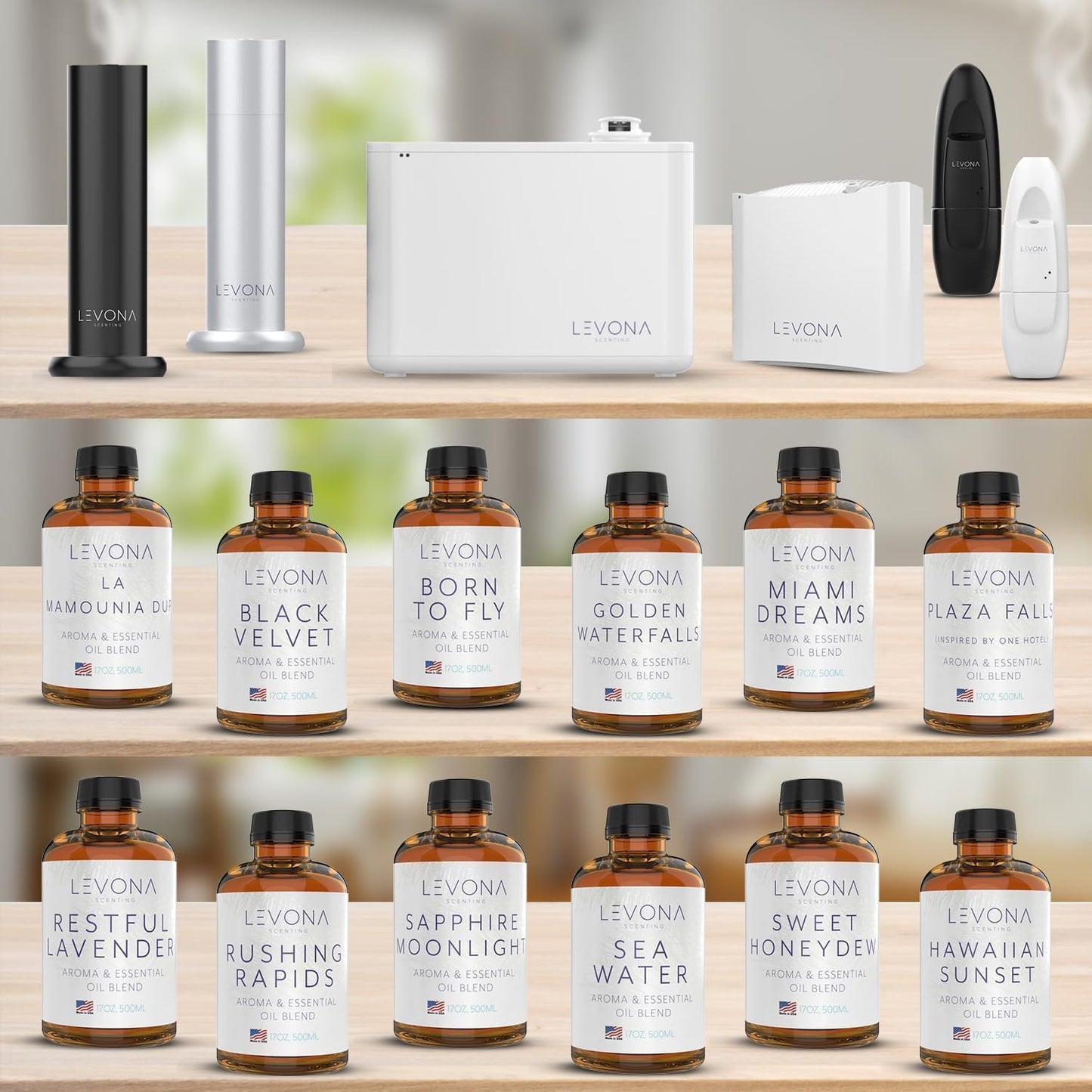 Levona Scent Essential Oils for Diffuser: Blissful Aura with Notes of Amber, Musk & Jasmine - Home Luxury Scents for Hotel - Fragrance Oil - 500 Ml Essential Oil