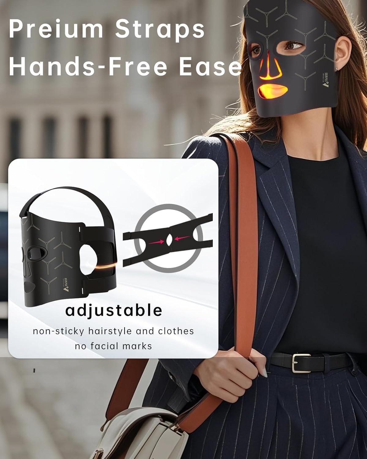 Infrared Red Light Therapy Mask: High Energy Skincare Device for Glowing Skin – Ultra-Thin 1.8mm 4.6oz, 830nm 633nm 590nm, Cordless Red Light Therapy for Face Luxury Gift - Generation II updated