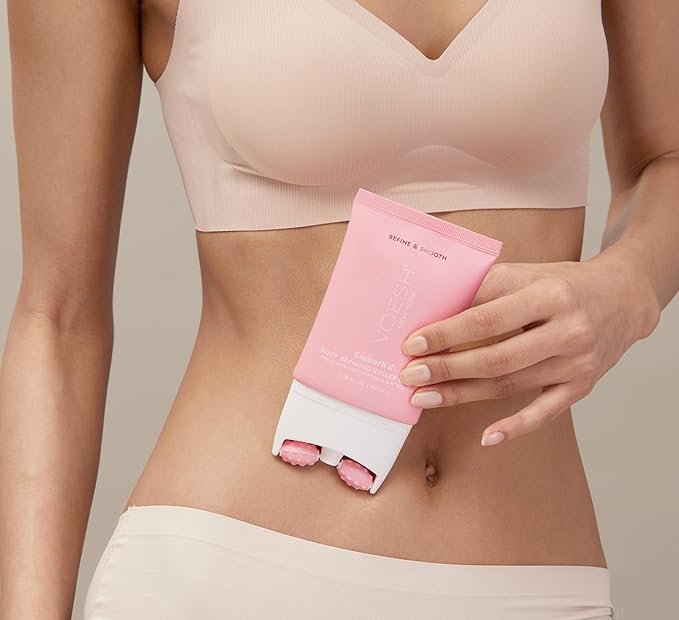 VOESH Smooth'd Body Refining Roller Creme, Vegan Beauty, Lymphatic Massage, Skin Smoothing, Celulite, Skin Hydrating, Body Lotion