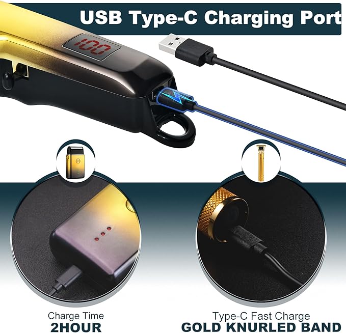 Hair Clippers Set for Men,Hair Clipper Trimmer with LED Display, Professional Cordless Hair Clipper Shaver Beard Trimmer, Hair Cutting Machine for Men, Holiday Gift for Him Father's Day Gift