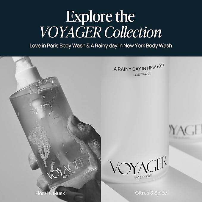 VOYAGER A Rainy day in New York Body Wash, Citrus with Basil, Woody Vetiver and Cloves, Forest & Fresh Scent, 10.14 Fl. Oz./300ml