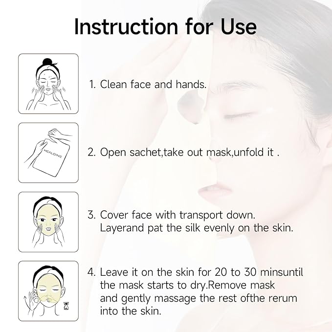 10 Packs Premium Bio-Collagen Real Deep Face Mask, Even Skin Tone, Pore Minimizing, Elasticity Firming Moisturizing Facial Mask Korean Skin Care 30g*10ea