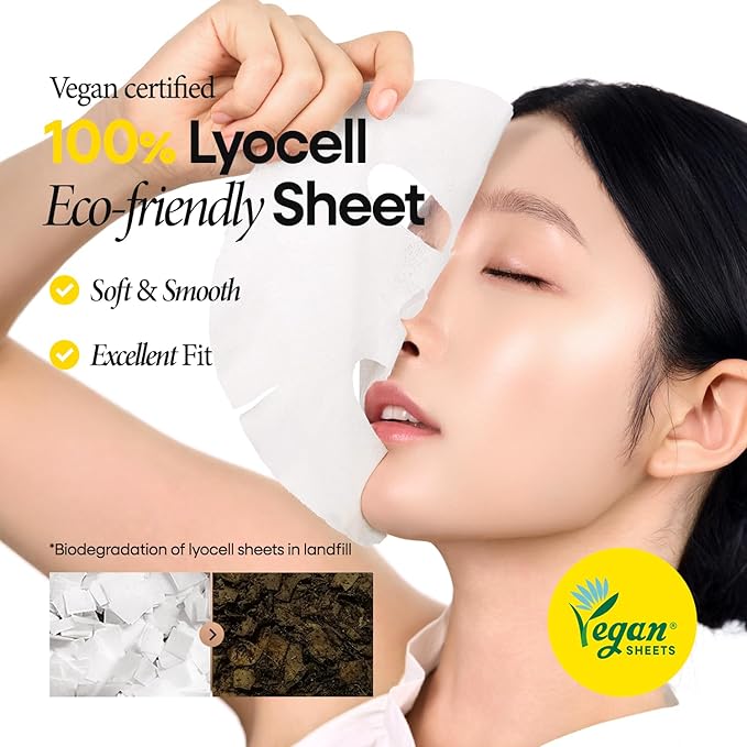 Nature Republic Vitapair C Glow Face Mask (30 vegan sheets) Niacinamide & Centella Asiatica Extract Bulk Facial spa Mask for Moisturizing & Hydrating Glow, korean beauty skin care for all skin types