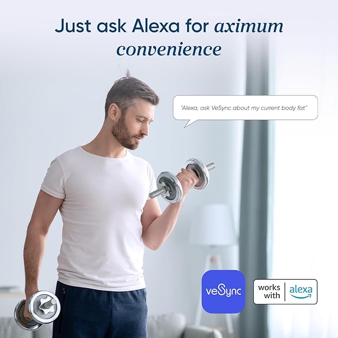 Etekcity Smart Scale for Body Weight, Bathroom Digital Weighing Scale with BMI, Body Fat, Muscle Mass, Accurate Bluetooth Home User Health Equipment Sync Apps