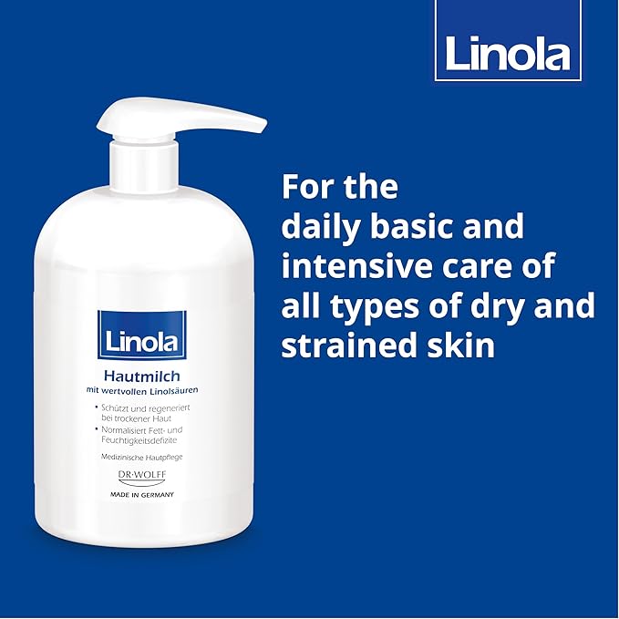 Lotion - Body Lotion with Essential Linoleic Acids - for the Daily Care of Dry & Stressed Skin - Protects & Regenerates Dry Skin - Made in Germany - Vegan - 500 ml (16.9 Fl Oz)