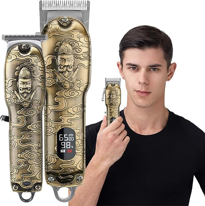 RESUXI Mens Hair Clippers and Trimmers Set,Professional Cordless Barber Clippers Beard Trimmer Hair Cutting Kit, Barber Accessories for Men Grooming Haircut Kit USB Rechargeable Adjustable