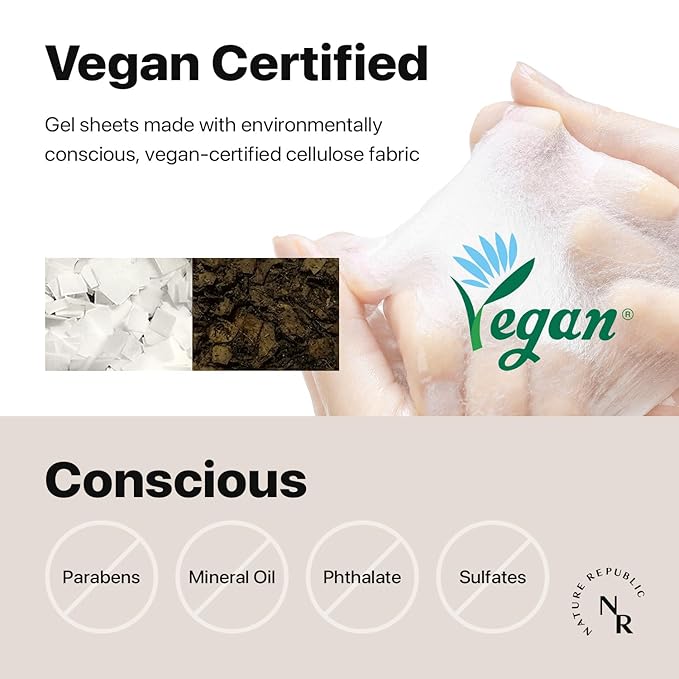 Nature Republic Cold Juicy Fresh jelly Face Mask Set (10 Pack), Bulk Facial Vegan spa Mask for Moisturizing & Hydrating Glow, Birthday Gifts for Women korean beauty skin care for all skin types