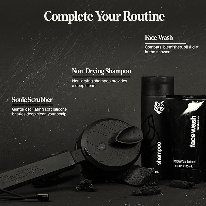 Black Wolf Deodorizing Body Wash for Men - Mens Long-Lasting Shower Gel Fights Body Odor - Hydrating & Moisturizing Body Cleanser Soap Removes Grime, Sweat & Buildup - Clean & Crisp Agave Scent
