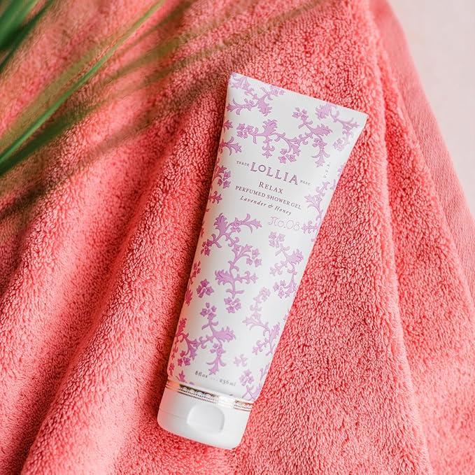 LOLLIA Relax Shower Gel, 8 fl. oz. – Lavender & Honey – Scented Shower Gel, Shea Butter Body Wash, Bath Wash for Women, Moisturizing Body Wash