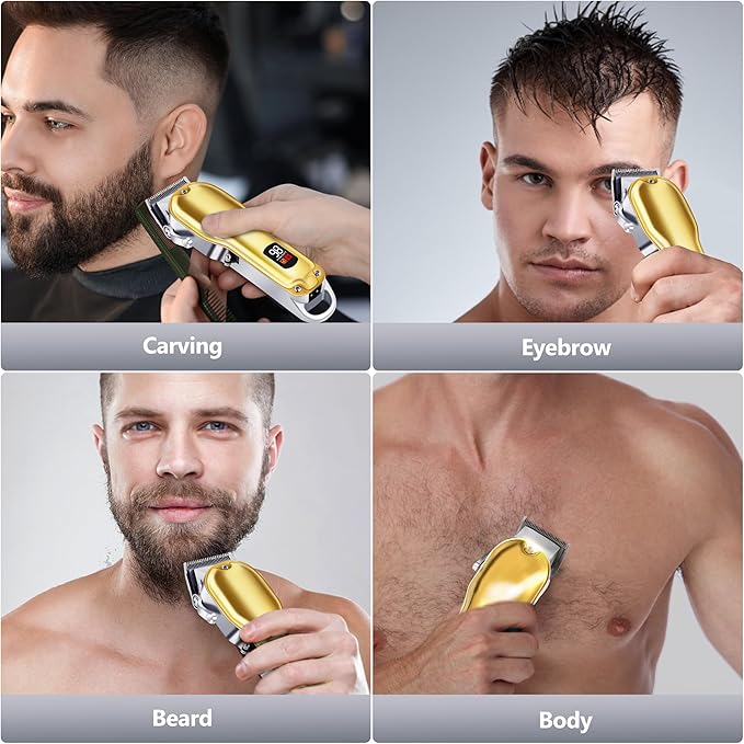 Professional Hair Clippers for Men- Hair Cutting Kit,T-Blade Trimmer Combo- Cordless Barber Clipper Set with LED Display, Birthday Gifts for Men Women