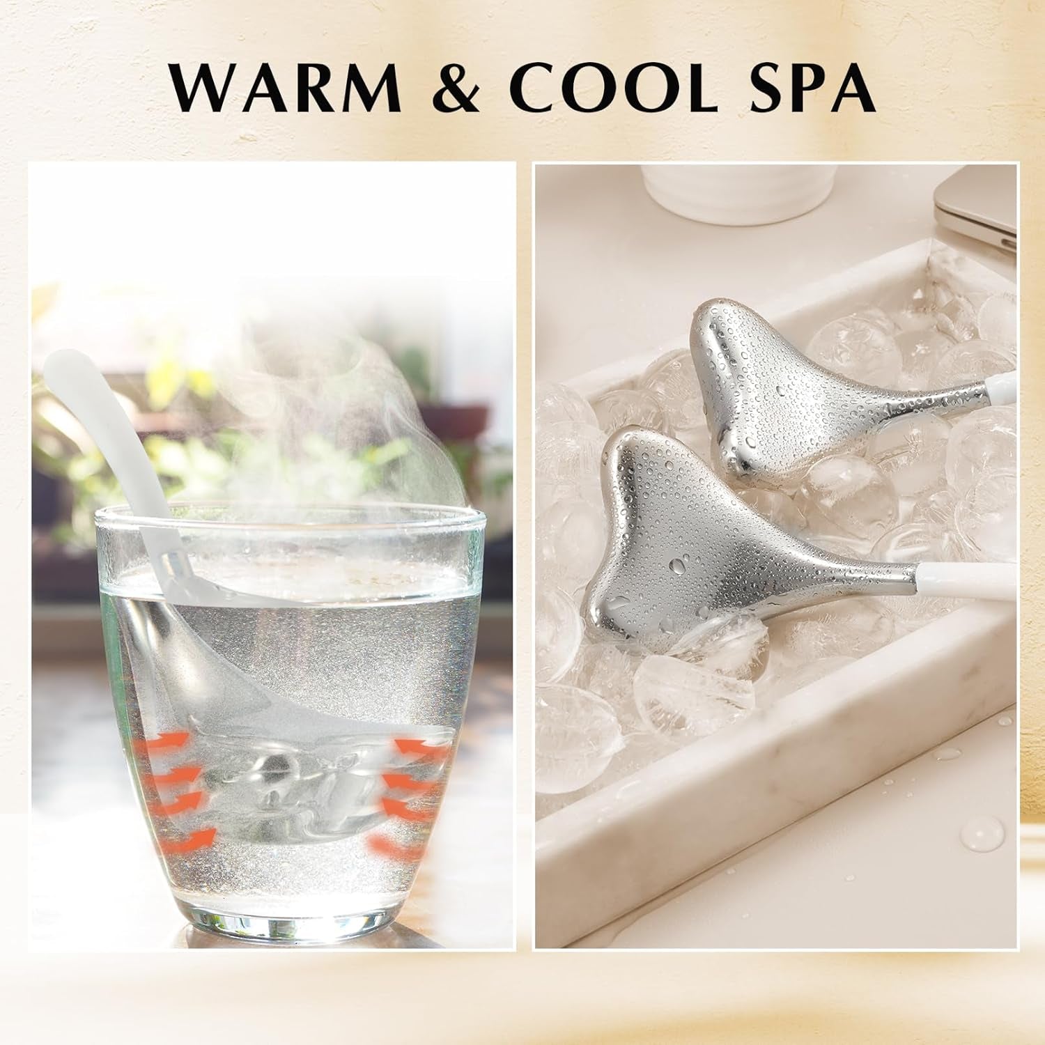 2-In-1 Gua Sha Cryo Sticks, Facial Skin Care Tools for Women Face and Eyes Massage, Unbreakable Stainless Steel Esthetician Supplies, Cooling Spa Ice Globes Roller with Carry Case