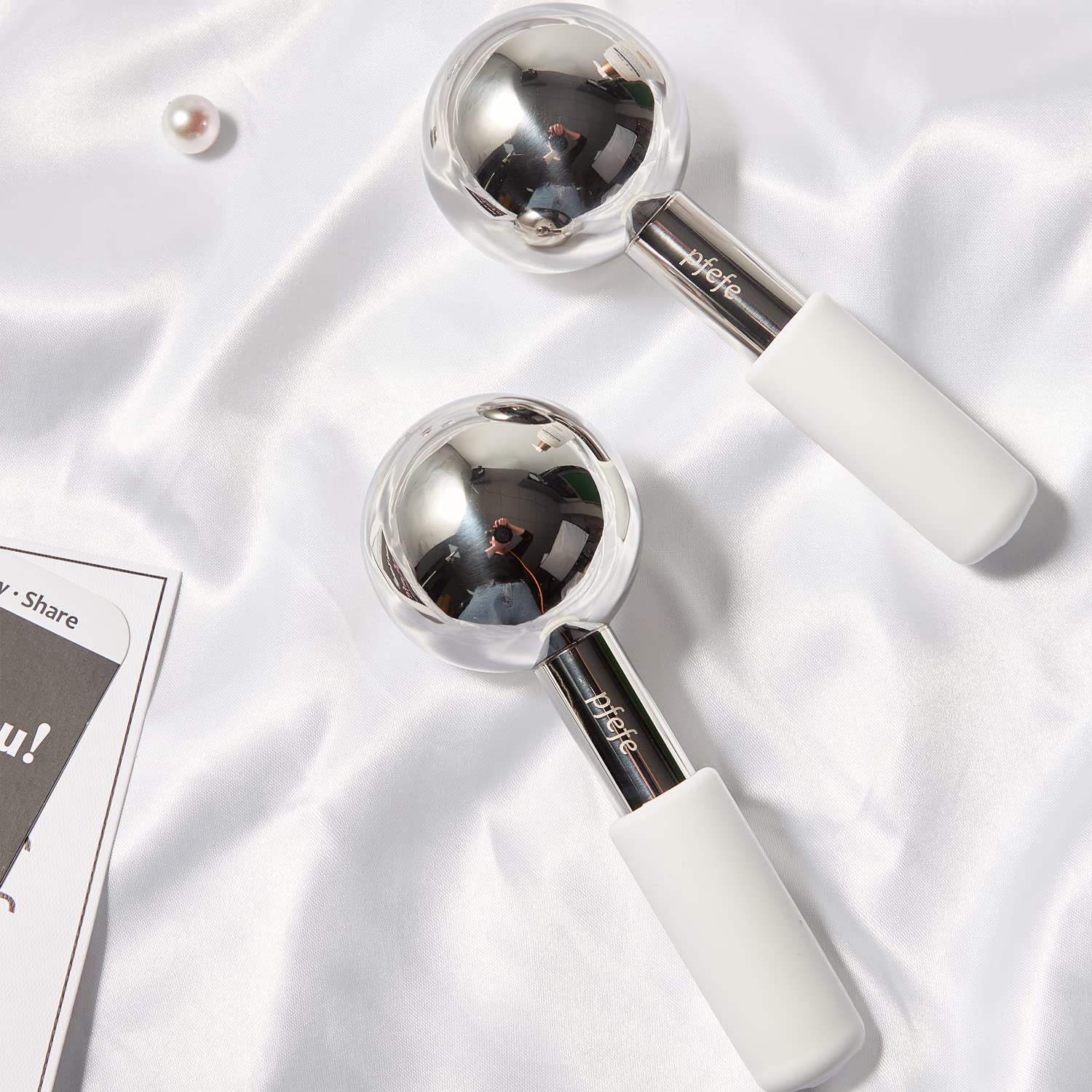 Ice Globes for Face & Eyes, Unbreakable Stainless Steel Cryo Sticks for Beauty Routines, Facials Cold Roller Cooling Globes for Puffiness, Wrinkles, Dark Circles, Headaches