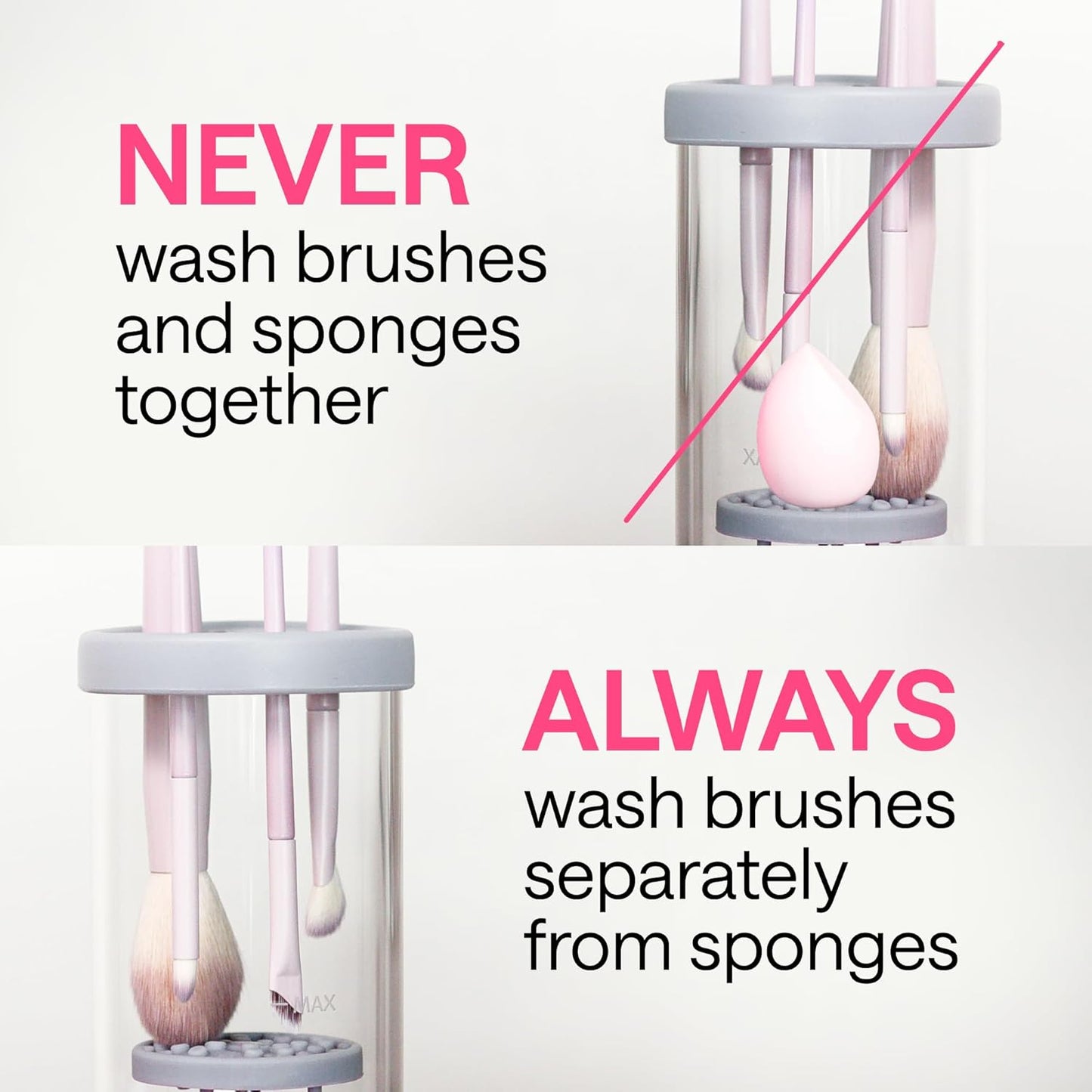 3-In-1 Electric Makeup Brush Cleaner Machine – Clean and Dry Makeup Brushes & Tools & Sponges Automatically – Make up Dryer & Washer & Holder Combined – Make up Brush Cleaner Cleanser Machine