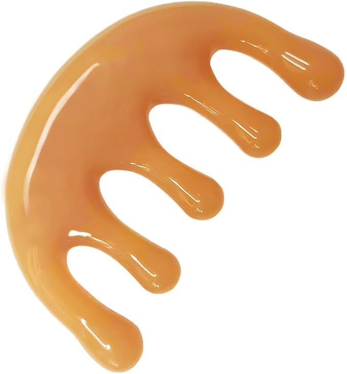 GSHOW Head Massager Scalp Resin Handheld Wide Tooth Gua Sha Comb Relax Massage Tool for Soothing Head Massage