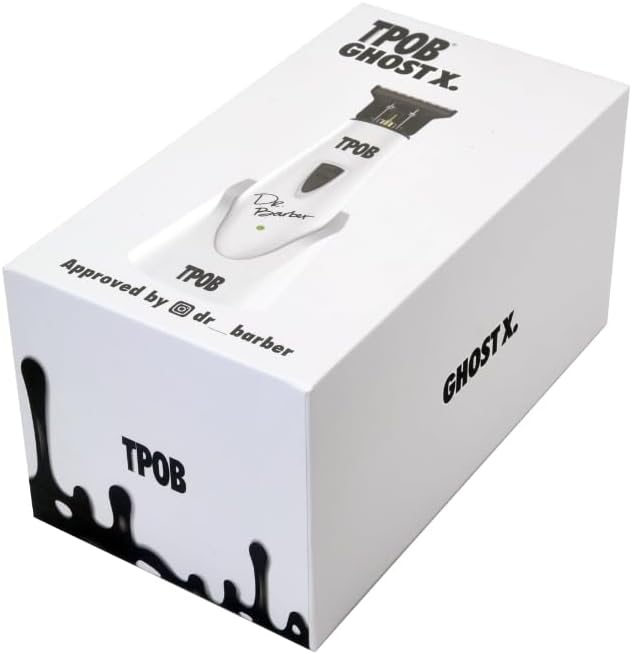 TPOB Ghost X Beard Trimmer Hair Clippers for Men, Professional Hair Trimmer DLC Blade Trimmer Cordless Rechargeable Edgers Clippers Electric Beard Trimmer Shaver for Home use or Barber (Ghost X White)