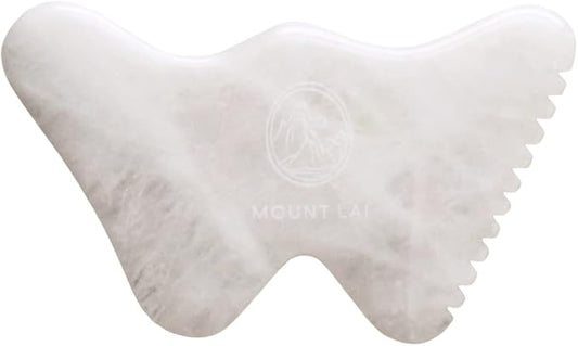 Mount Lai Vitality Qi White Jade Gua Sha Facial Tool – The Imperial Stone of Purity – Patented 5-Sided Professional Sculpting Tool for Lymphatic Drainage, Precision Contouring & Imperial Radiance