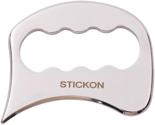 STICKON 2 in 1 Stainless Steel Gua Sha Muscle Scraper Tools Set,Physical Therapy Tools,Muscle Scraping Tool,Massage Scraper,IASTM Tools, Guasha Massage Scraper (STICKON-63)