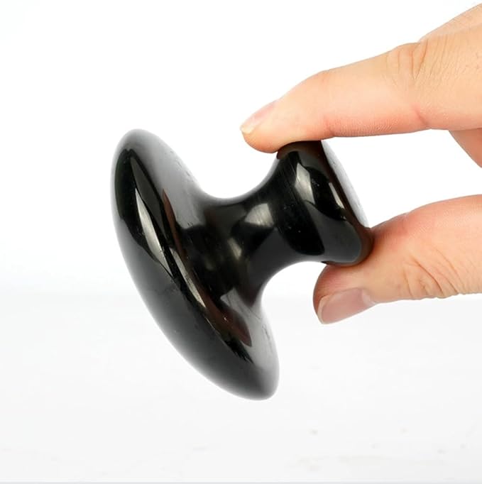 2 Pcs Mushroom Shaped Massage Stones Natural Bian Stone Hot Rock for Spa Massage