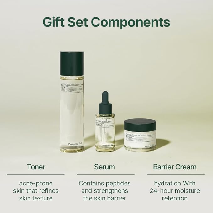 [PKY] Pyunkang Yul Calming Skincare Gift Set with Premium Gift Wrapping, Instantly Calms Sensitive Skin,vegan, Korean Skincare (3-item set)