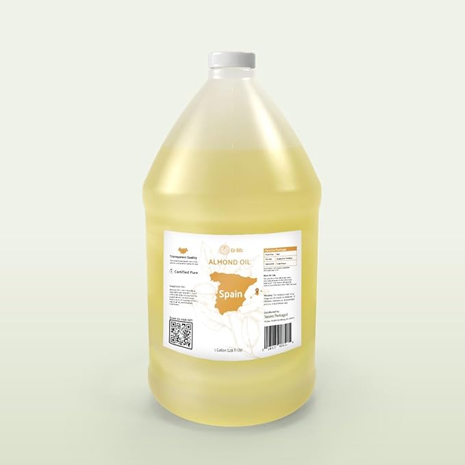 Sweet Almond Oil - for Skin and Hair - Carrier Oil for Essential Oils Mixing - From EIR Oils' Farm in Mallorca, Spain - 1 Gallon