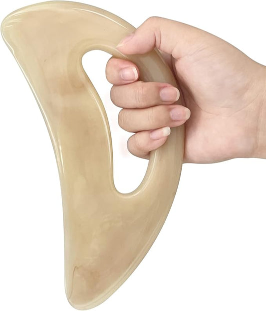 AICNLY Large gua sha Massage Tool, Lymphatic Drainage Massager,Muscle Scraping Massage Tools,Body Sculpting Anti Cellulite Tools for Man and Women (Bone)