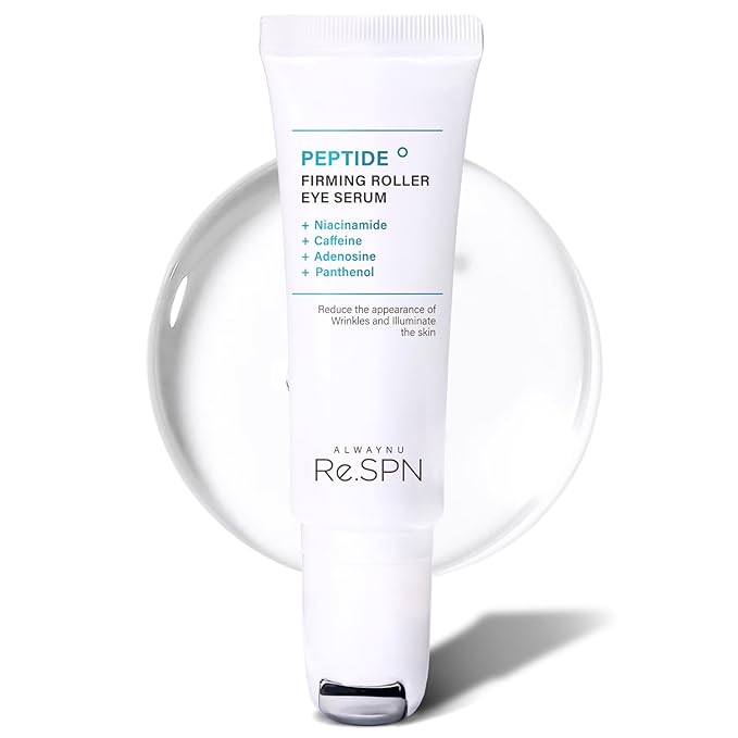 Re.SPN Peptide Firming Roller Eye Serum – For Puffy Eyes, Wrinkles & Dark Circles with Gua Sha Applicator, Vegan, Eye Peptide, Niacinamide, K-Beauty (0.67 fl oz)