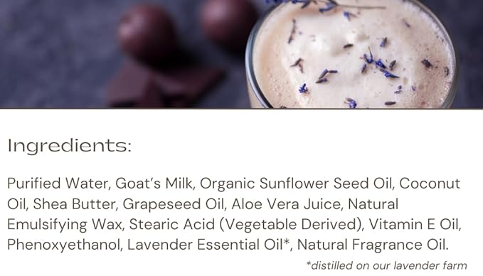 LAVENDER LANE Lavender Latte Hand & Body Lotion, 9 oz - Farm Distilled, Lavender Essential Oil, Natural Coffee Extract, Made in USA