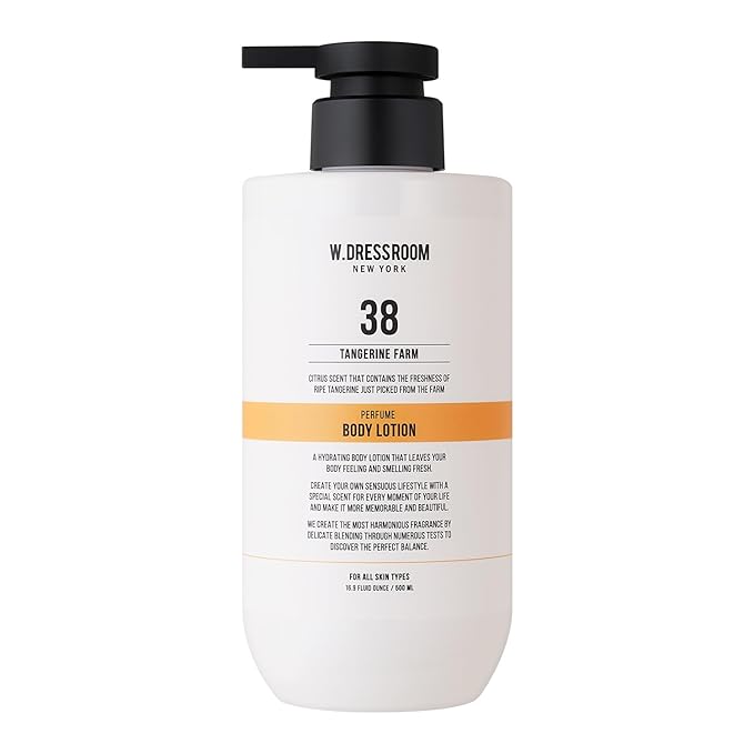 W.Dressroom Moisturizing Body Lotion No.38 Tangerine Farm, Perfumed Body Lotion, Moisturizer for Sensitive Dry Skin, Korean Skin Care, Gentle, Soothing, Non-Greasy, and Scented Lotion for Women