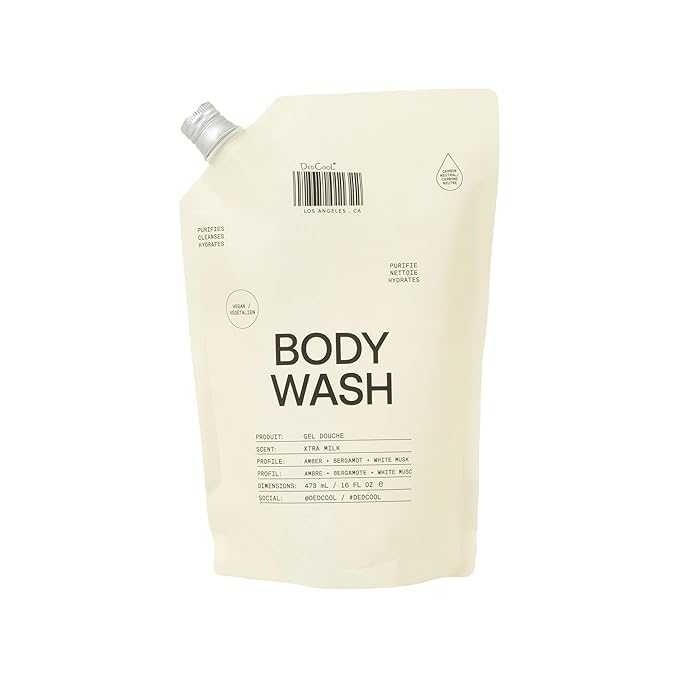 DedCool Xtra Milk Body Wash Refill – Hydrating & Skin Barrier-Boosting Formula with Snow Mushroom, Shea Butter, and Aloe | Non-Toxic, Vegan, Carbon-Neutral