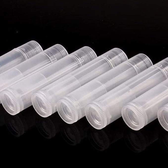 100Pcs 5ML Transparent Clear Empty Lip Balm