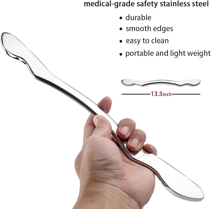 Gua Sha Scraping Massage Tool, IASTM Tool for Large Muscles, Soft Tissue Mobilization, 13.5 Inch Long
