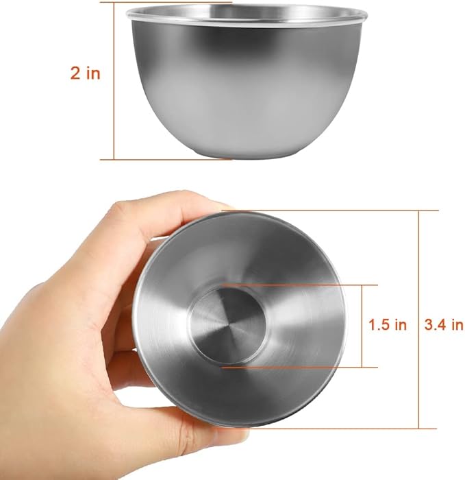 10 Pack 3.3inch Stainless Steel Sauce Dishes Mini Individual Saucers Bowl Round Seasoning Dishes Sushi Dipping Bowl Appetizer Plates, Sliver